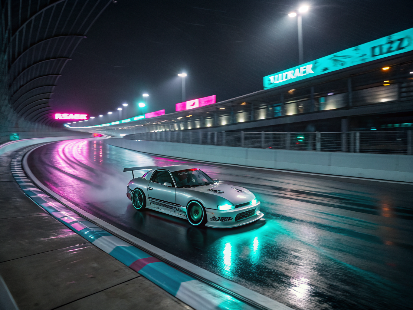 High-speed track action shot of a Porsche 911